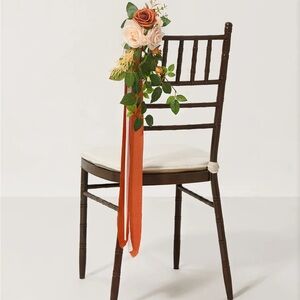 4 Chair Clips Floral Arrangement with Chiffon Ribbon